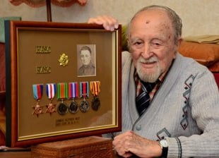 Jim gets his war medals - 68 years on