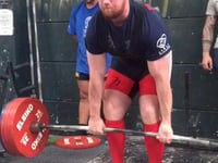 Rugby player hits the weights