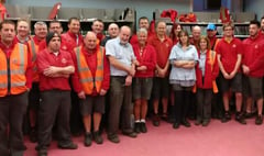 Posties on parade for Ian’s Red Letter day