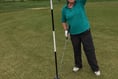 Past captain Patricia on the ball with a hole in one