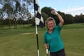 Past captain Patricia on the ball with a hole in one