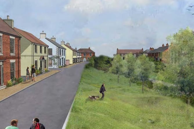 Artist’s impression of phase three of the Jurston Farm development in Wellington, including the pedestrianised Jurston Lane 