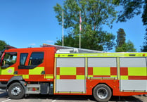 Tractor on fire on Blackdown Hills