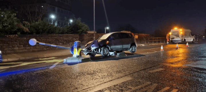 Ice car crash police