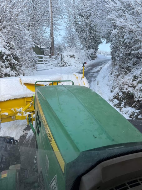 Clearing snow on Exmoor