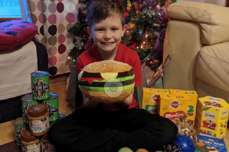 Edward Richbell with some of the gifts
