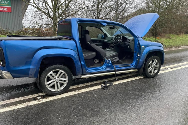 Car where a casualty was freed by firefighters