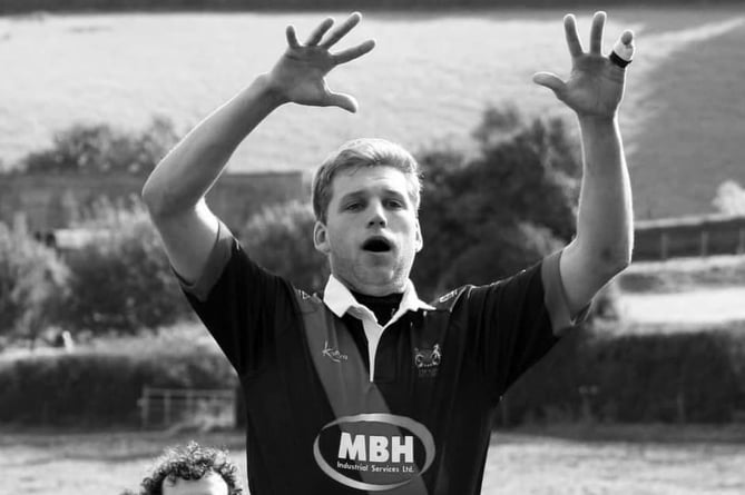 Chris Shapland in action for Wiveliscombe Rugby Club