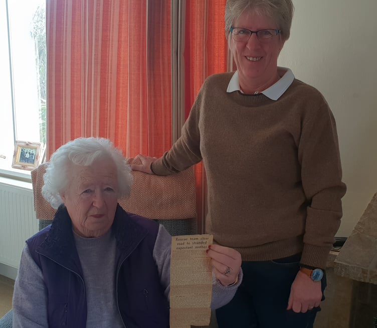 Shirley Gooding Betty Norman snow Ashbrittle Wellington 1963