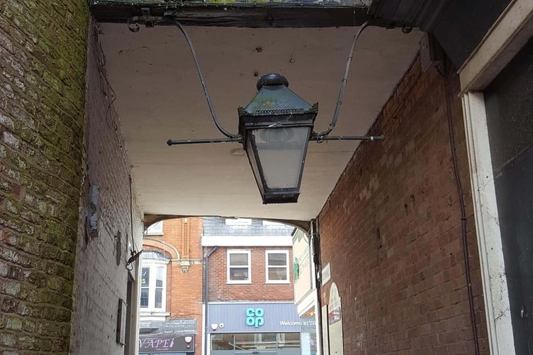 The lantern hanging in Cornhill, Wellington