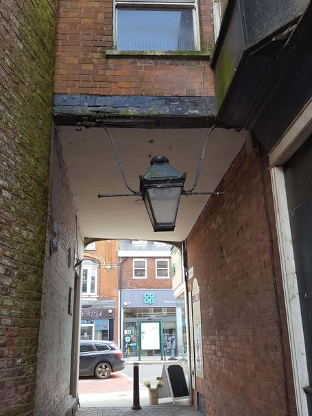 The lantern hanging in Cornhill, Wellington