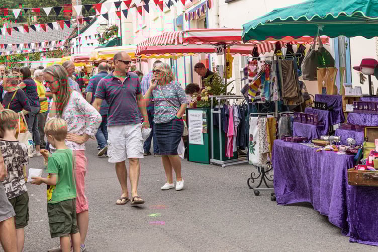 The Wiveliscombe street market pictured in 2021