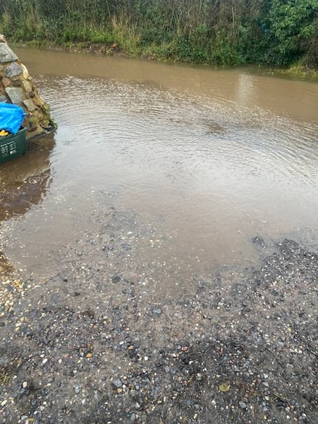 Flooding in Middle Green Road, Wellington