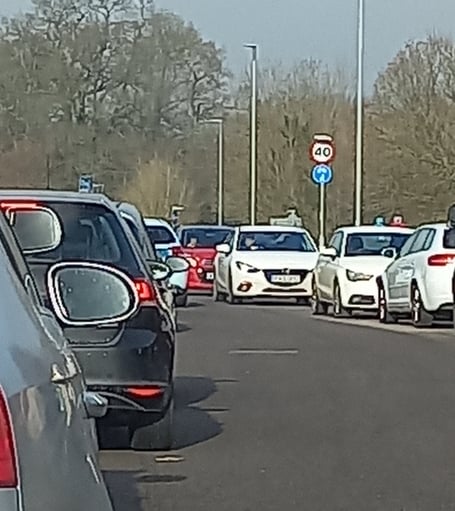 Lidl Cades traffic chaos congestion roads temporary traffic lights supermarket