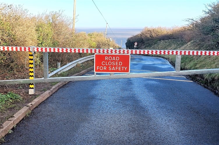 The road closure gate at Cleeve Hill