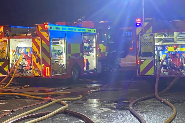 Fire engines in use