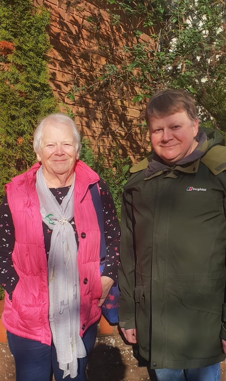 Rockwell Green Pensioners’ Club chairman Doreen Elliott with her son Shane Elliott