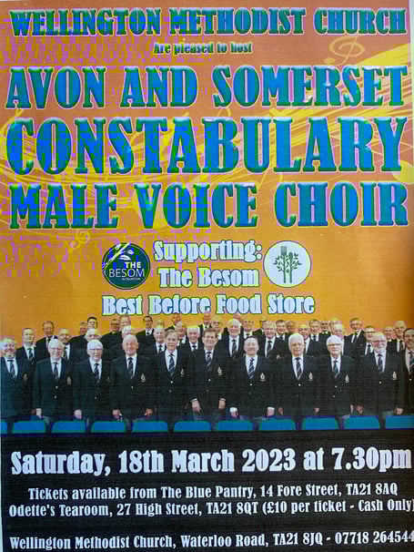 Avon and Somerset Constabulary Male Voice Choir to perform on March 18