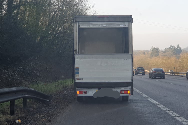 Lorry stopped by police on the M5
