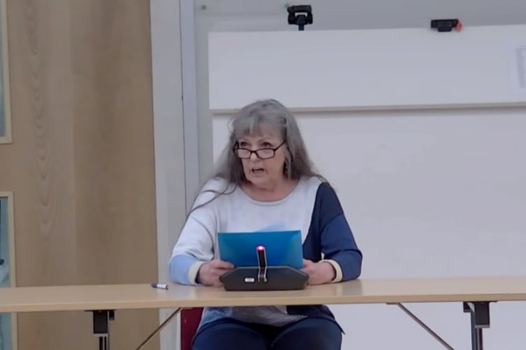 Alyson Rogers from Action Against Foxhunting addresses councillors
