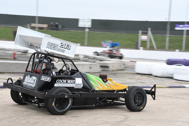Dean Hawkins of Wellington puts his refurbished car through its paces at Smeatharpe's Open Track Day