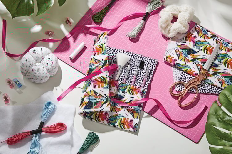 These funky tropical brush holders will go on sale along with the other 39 products in Sarah's range