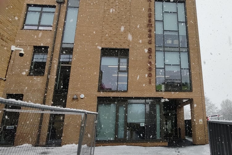 Snow at Kingsmead School, Wiveliscombe