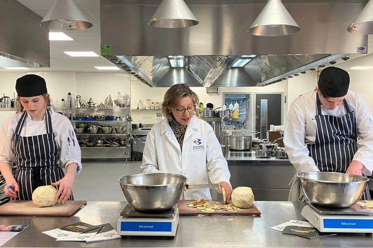 Rebecca Pow MP Minister food waste college catering students