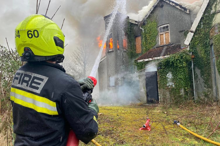 Fire at South Brent, Somerset