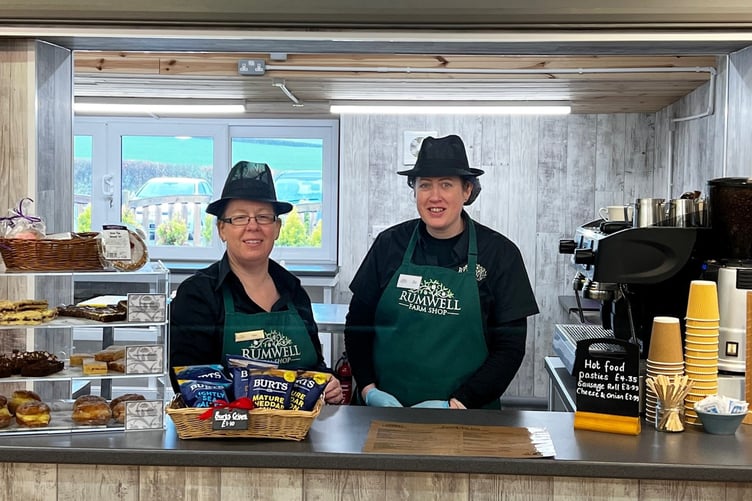 Manager of Rumwell Farm Shop’s new Food To Go service Julie Smith and Joanne Flynn, who is a Food To Go Assistant.