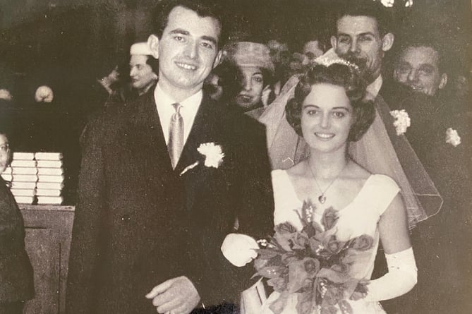 Mike and Carol on their wedding day in 1958