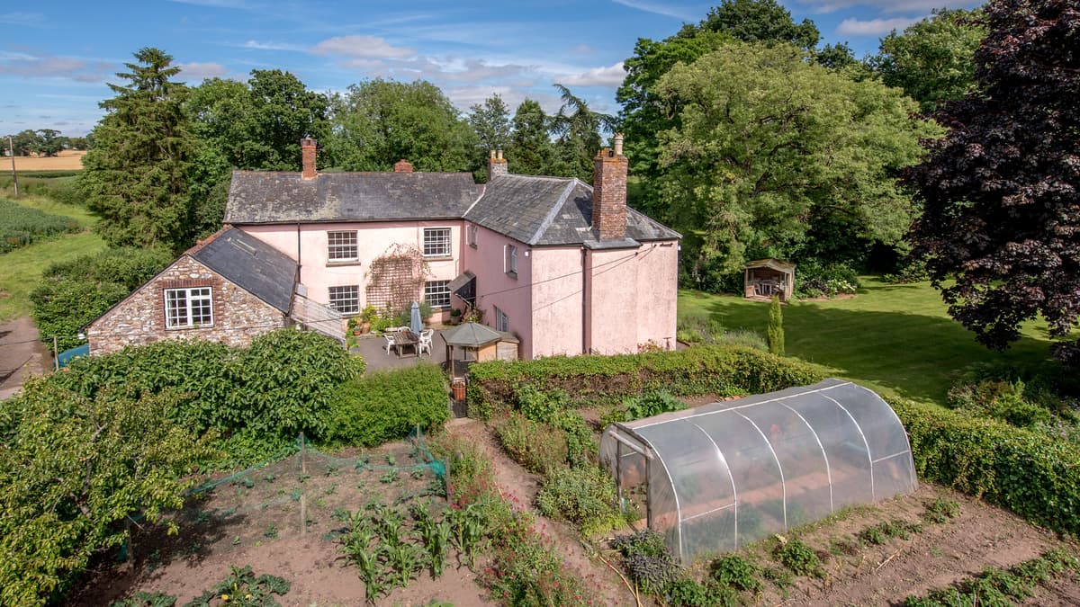 Wellington farmhouse for sale comes with its own woodland and borders a