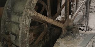 Medieval manor water wheel being restored 