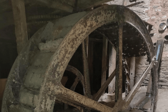 The water wheel at Cothelstone Manor is undergoing renovation works