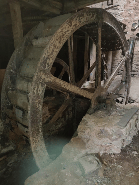The water wheel at Cothelstone Manor is undergoing renovation works