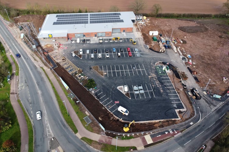 Lidl seen from a drone this week as it concludes preparations before opening