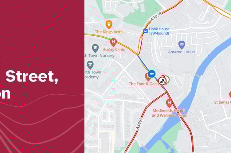 A map showing the location of the 'emergency' closure