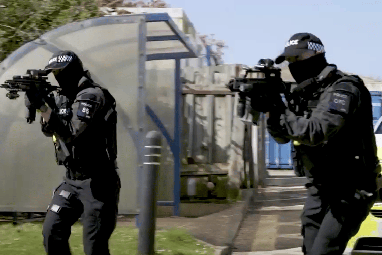 Armed officers assisted with an arrest at McDonalds Wellington in the early hours of Sunday morning