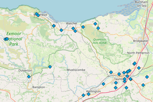 The locations of the 37 mobile speed cameras across Wellington and West Somerset this week