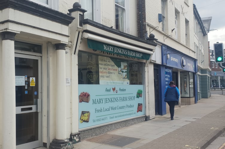 Mary Jenkins Farm Shop stands empty in Wellington High Street