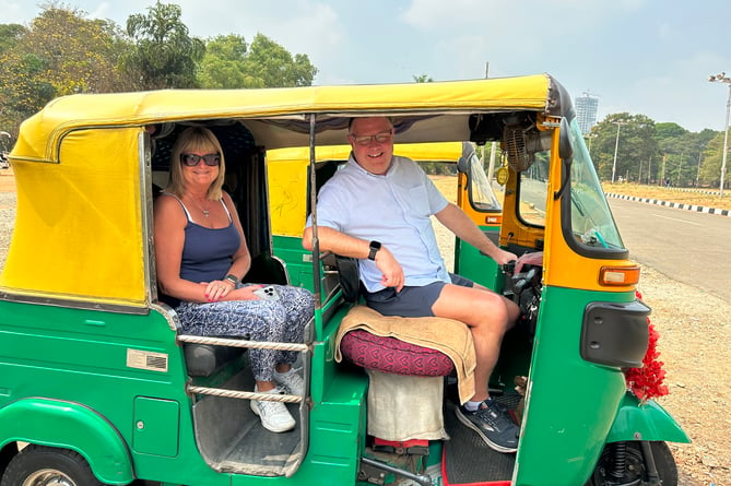 Stephen and Claire Ward, of Wellington, on a cruise stopover in India