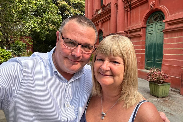 Stephen and Claire Ward, from Wellington, who are trying to raise £10,000 for the RNLI during a round the world cruise