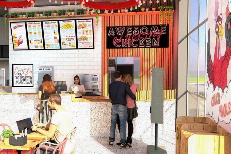 An artist's impression of the new fried chicken restaurant opening in Westpark