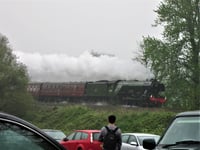 Hundreds watch Flying Scotsman steaming by