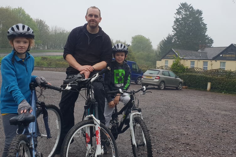 Iain Andrew and children Poppy and Harry were thrilled to see the Flying Scotsman on Sunday
