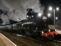 Hardy steam train fans brave weather for Flying Scotsman