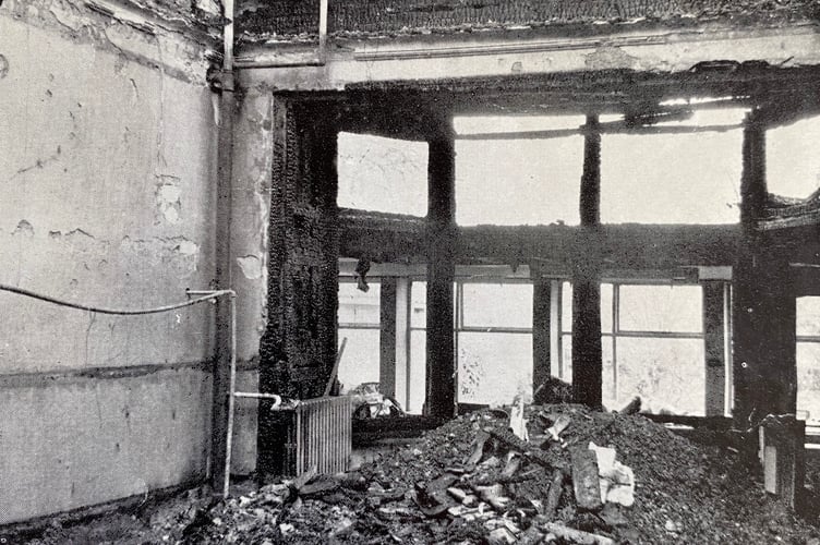 The remains of the machine tailoring room after it was incinerated 