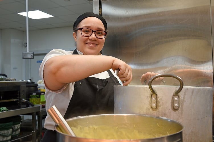 Rumwell Farm Shop chef Elaine Morgan Bedford preparing for next week's curry night.