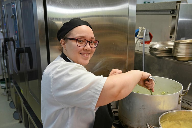 Rumwell Farm Shop chef Elaine Morgan Bedford preparing for next week's curry night.
