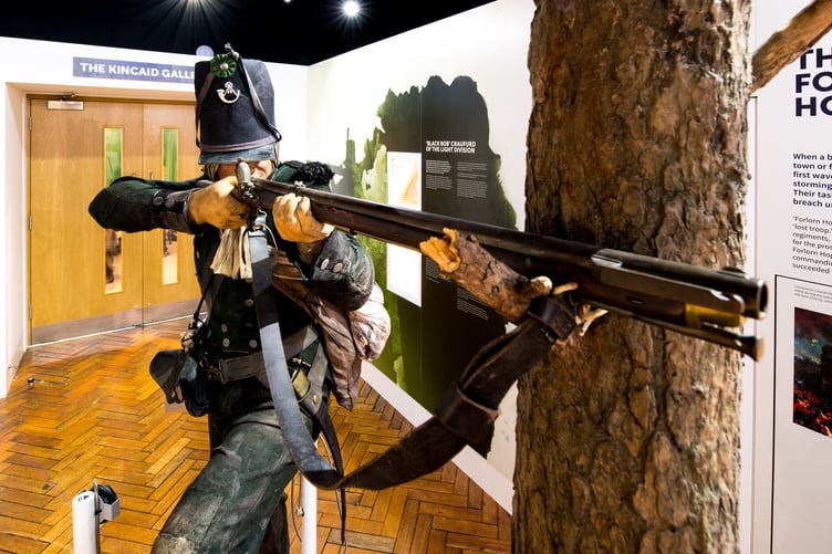 A mock up of a Napoleonic rifleman, an antecedent of the modern regiment